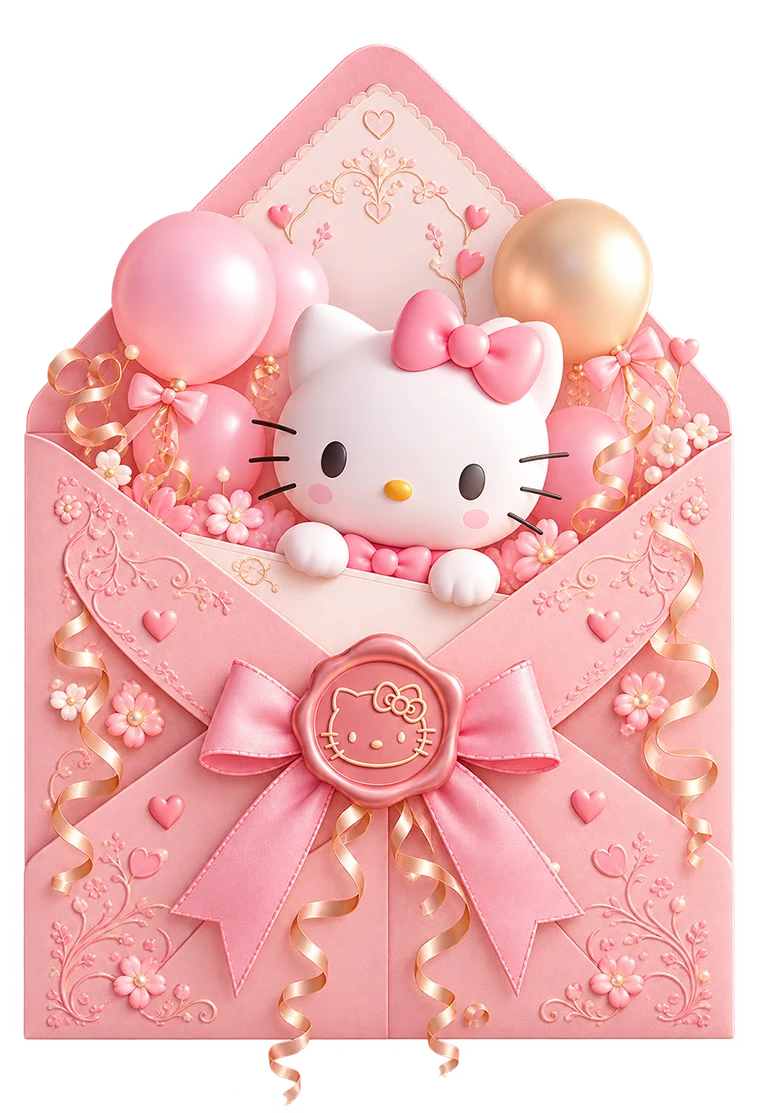 Ψηφιακό Προσκλητήριο Βάπτισης Hello Kitty